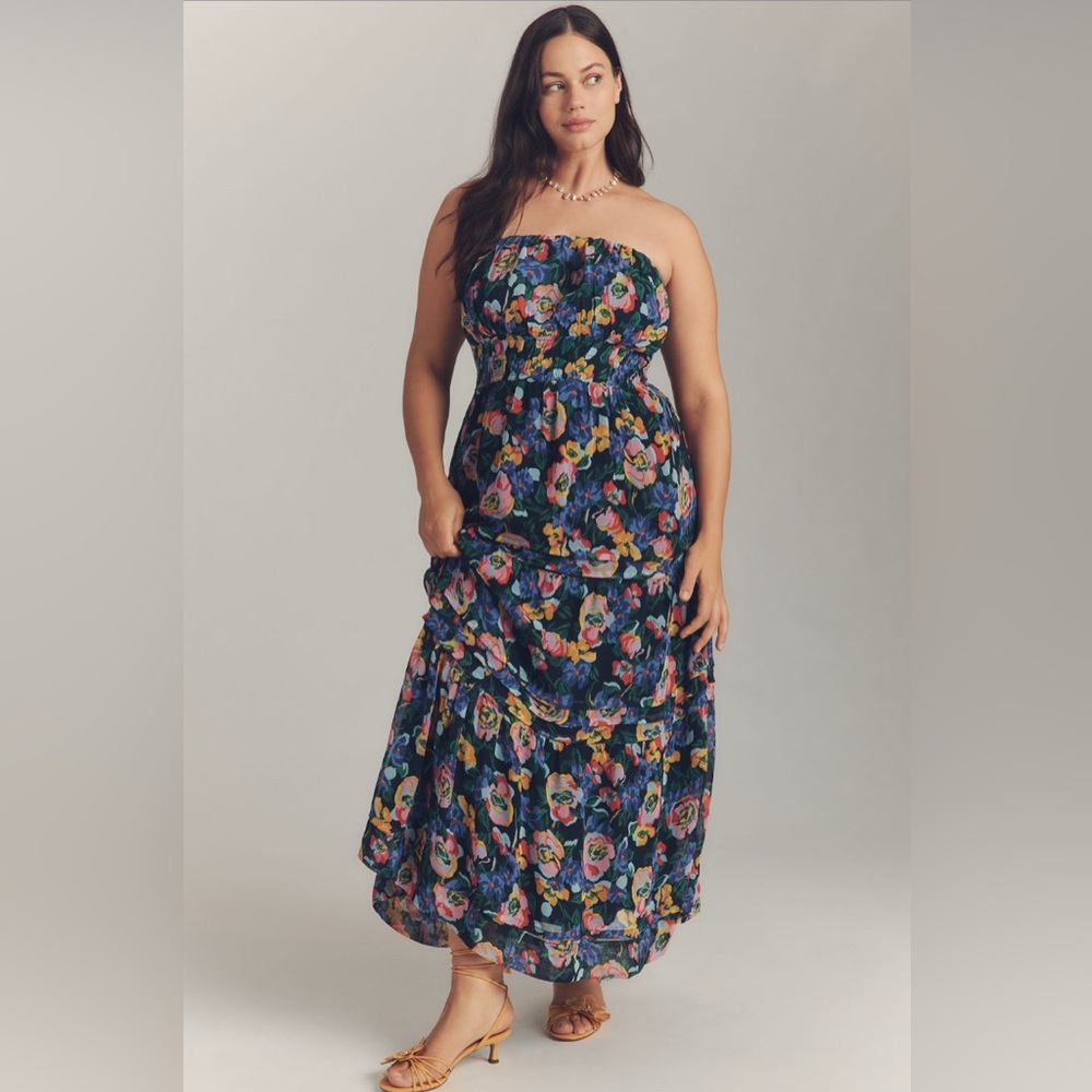 ✨ Anthropologie Somerset Strapless Maxi Dress Sz XL